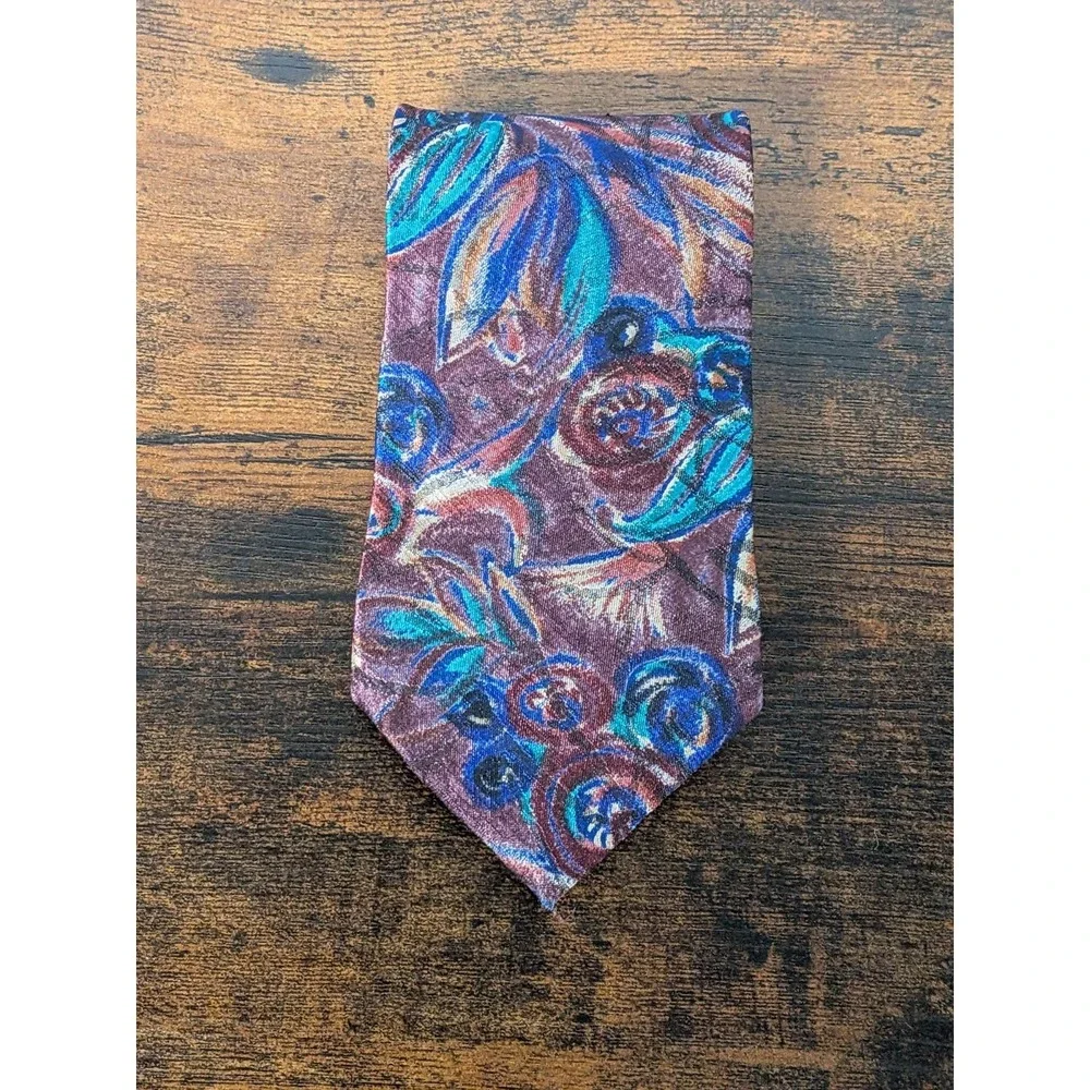 Andre‎ Valentino Silk Floral Tie Jacquard Abstract 60
